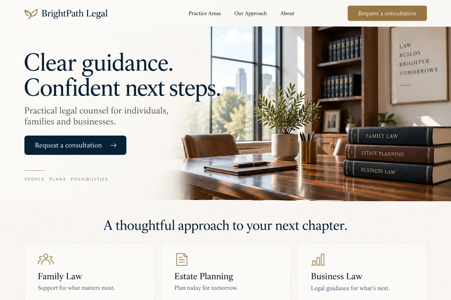 BrightPath Legal landing page after redesign
