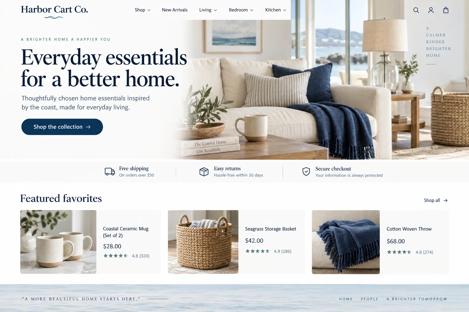 Harbor Cart Co. website after redesign
