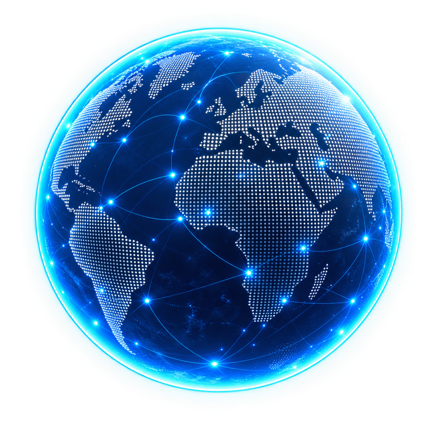 Blue digital globe