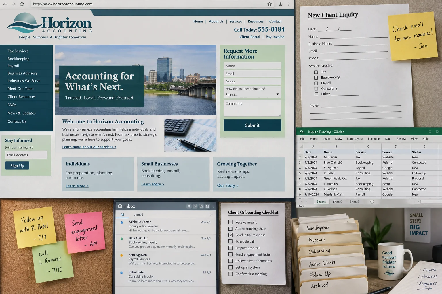 Horizon Accounting website before redesign
