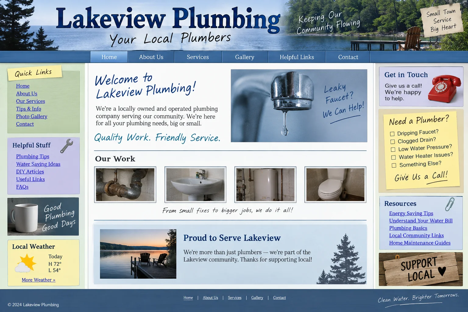 Lakeview Plumbing website before redesign