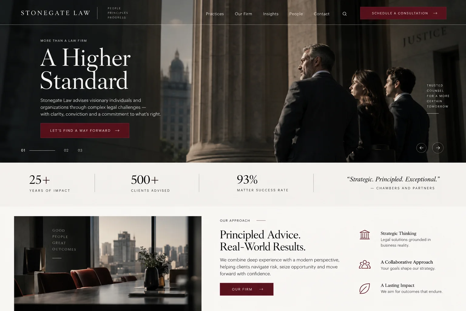 Stonegate Law website after redesign