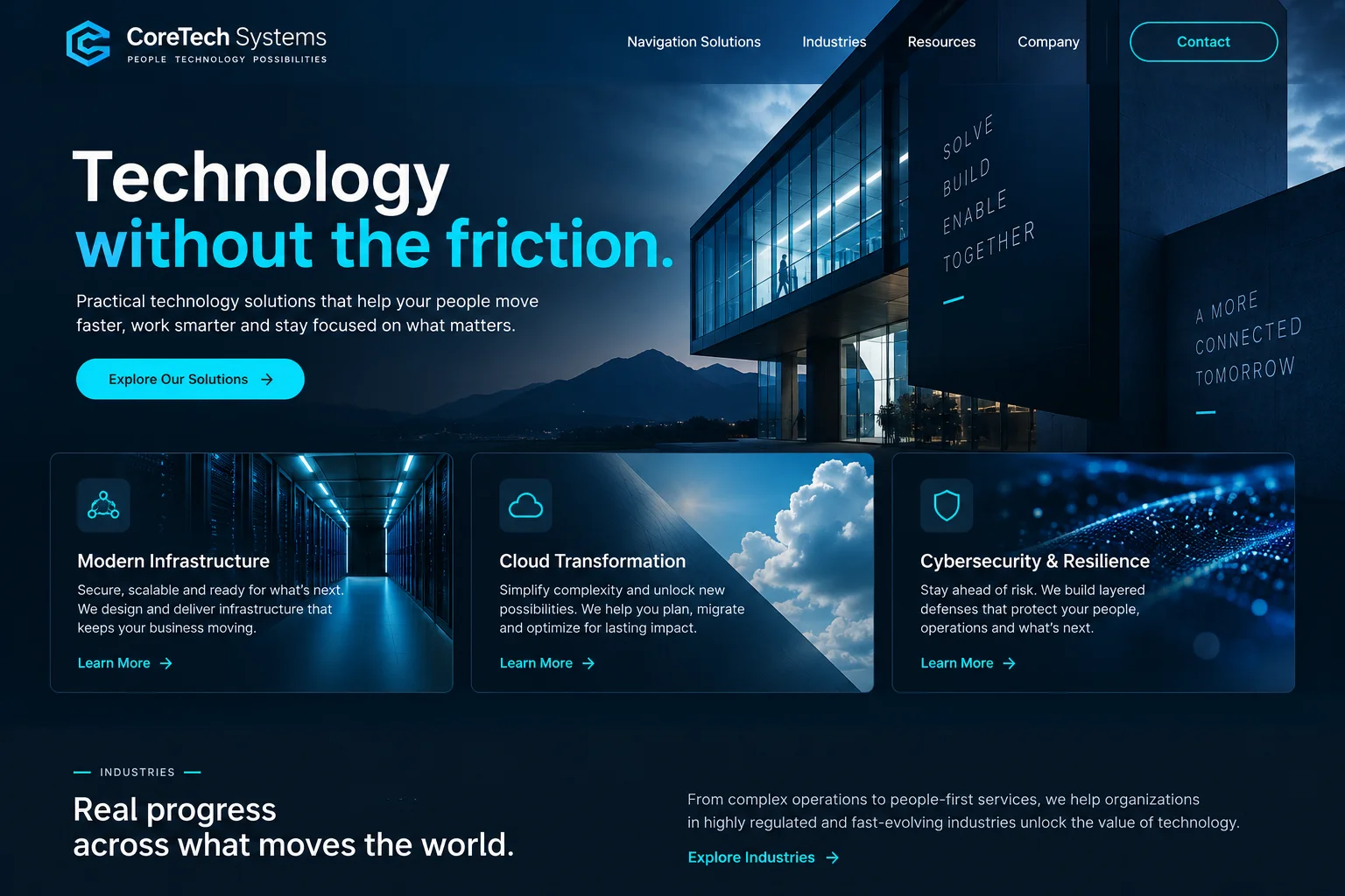 CoreTech Systems website after redesign